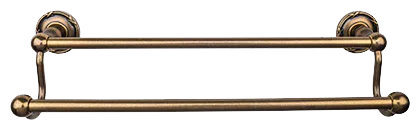 Edwardian Bath 30'' Double Towel Bar - Ribbon Backplate ED11GBZE German Bronze
