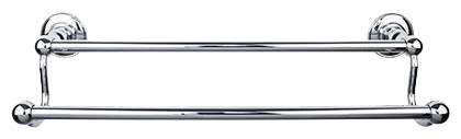 Edwardian Bath 30'' Double Towel Bar - Plain Backplate ED11PCD Polished Chrome