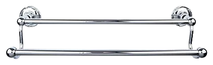 Edwardian Bath 30'' Double Towel Bar - Ribbon Backplate ED11PCE Polished Chrome