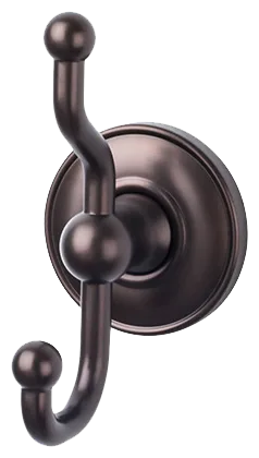 Edwardian Bath Double Hook - Plain Backplate ED2ORBD Oil Rubbed Bronze