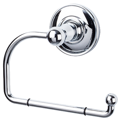 Edwardian Bath Tissue Hook - Plain Backplate ED4PCD Polished Chrome