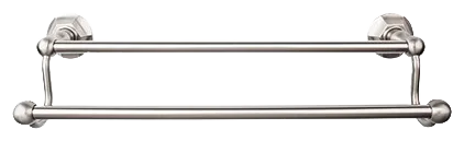 Edwardian Bath 18'' Double Towel Bar - Hex Backplate ED7BSNB Brushed Satin Nickel
