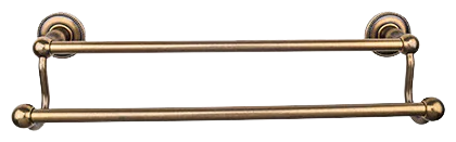 Edwardian Bath 18'' Double Towel Bar - Beaded Backplate ED7GBZA German Bronze