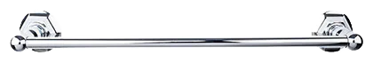 Edwardian Bath 24'' Single Towel Bar - Hex Backplate ED8PCB Polished Chrome