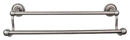 Edwardian Bath 24'' Double Towel Bar - Rope Backplate ED9APF Antique Pewter