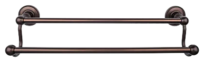 Edwardian Bath 24'' Double Towel Bar - Beaded Backplate ED9ORBA Oil Rubbed Bronze