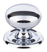 Victoria Knob 1 1/4 Inch w/Backplate in Polished Chrome M1890