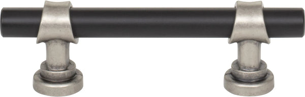 Dakota Bit Pull 3 Inch Flat Black and Pewter Antique M2702