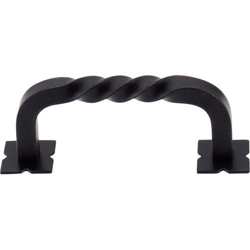 Normandy Twist D-pull backplates 3'' cc M710 Patina Black