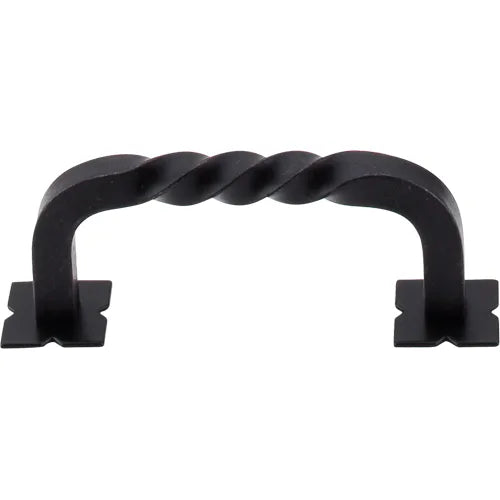 Normandy Twist D-pull backplates 3'' cc M710 Patina Black