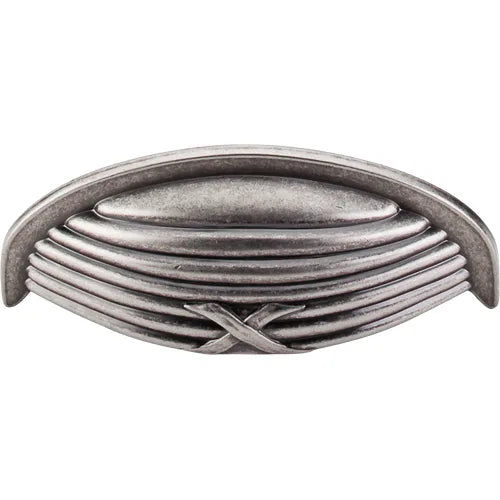 Edwardian Ribbon & Reed Cup Pull 3'' cc M938 Antique Pewter