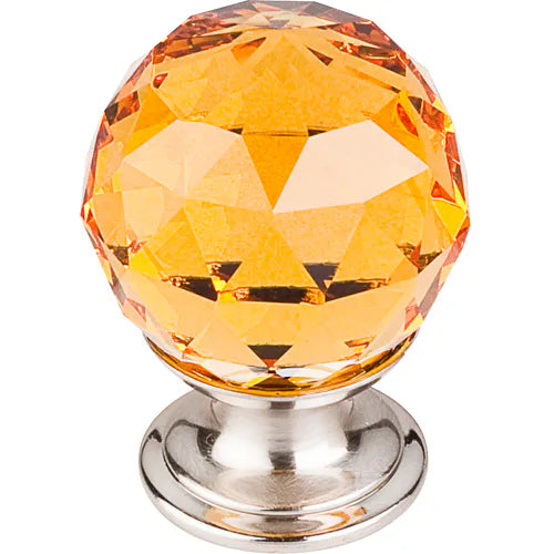 Amber Crystal Knob 1 1/8'' TK111BSN Brushed Satin Nickel Base