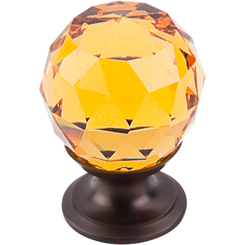 Amber Crystal Knob 1 1/8'' TK111ORB Oil Rubbed Bronze Base