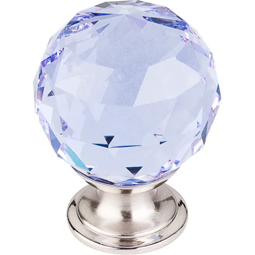 Light Blue Crystal Knob 1 3/8'' TK114BSN Brushed Satin Nickel Base