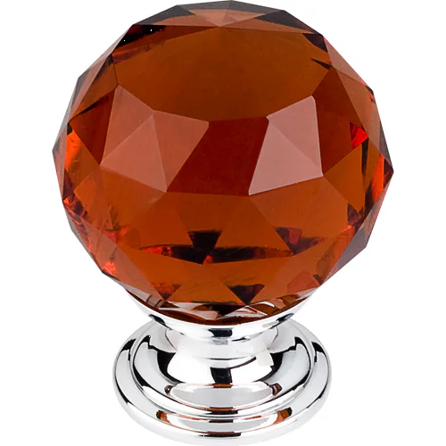 Wine Crystal Knob 1 3/8'' TK122PC Polished Chrome Base