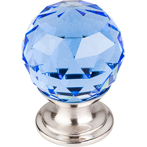 Blue Crystal Knob 1 1/8'' TK123BSN Brushed Satin Nickel Base