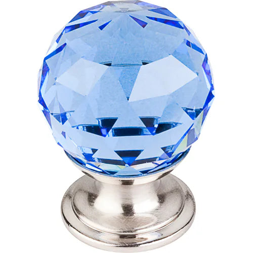 Blue Crystal Knob 1 1/8'' TK123BSN Brushed Satin Nickel Base