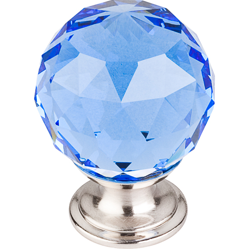 Blue Crystal Knob 1 3/8'' TK124BSN Brushed Satin Nickel Base