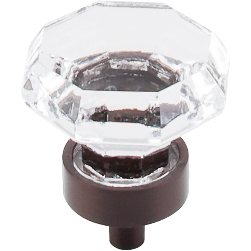 Clear Octagon Crystal Knob 1 3/8'' TK128ORB Oil Rubbed Bronze Base