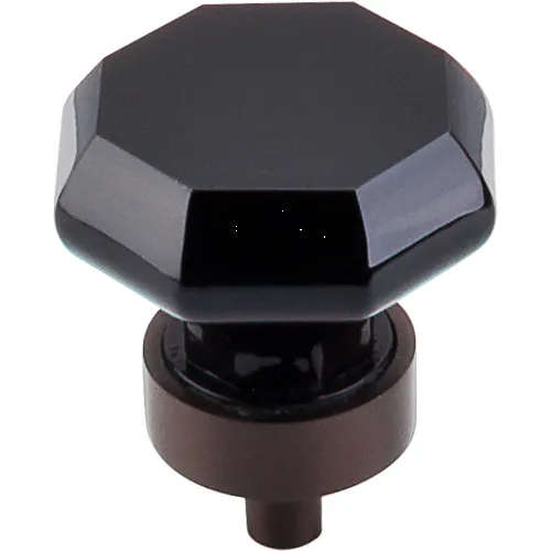 Black Octagon Crystal Knob 1 3/8'' TK137ORB Oil Rubbed Bronze Base
