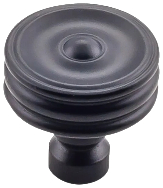 Brixton Ridged Knob 1 1/4 Inch in Flat Black TK881BLK