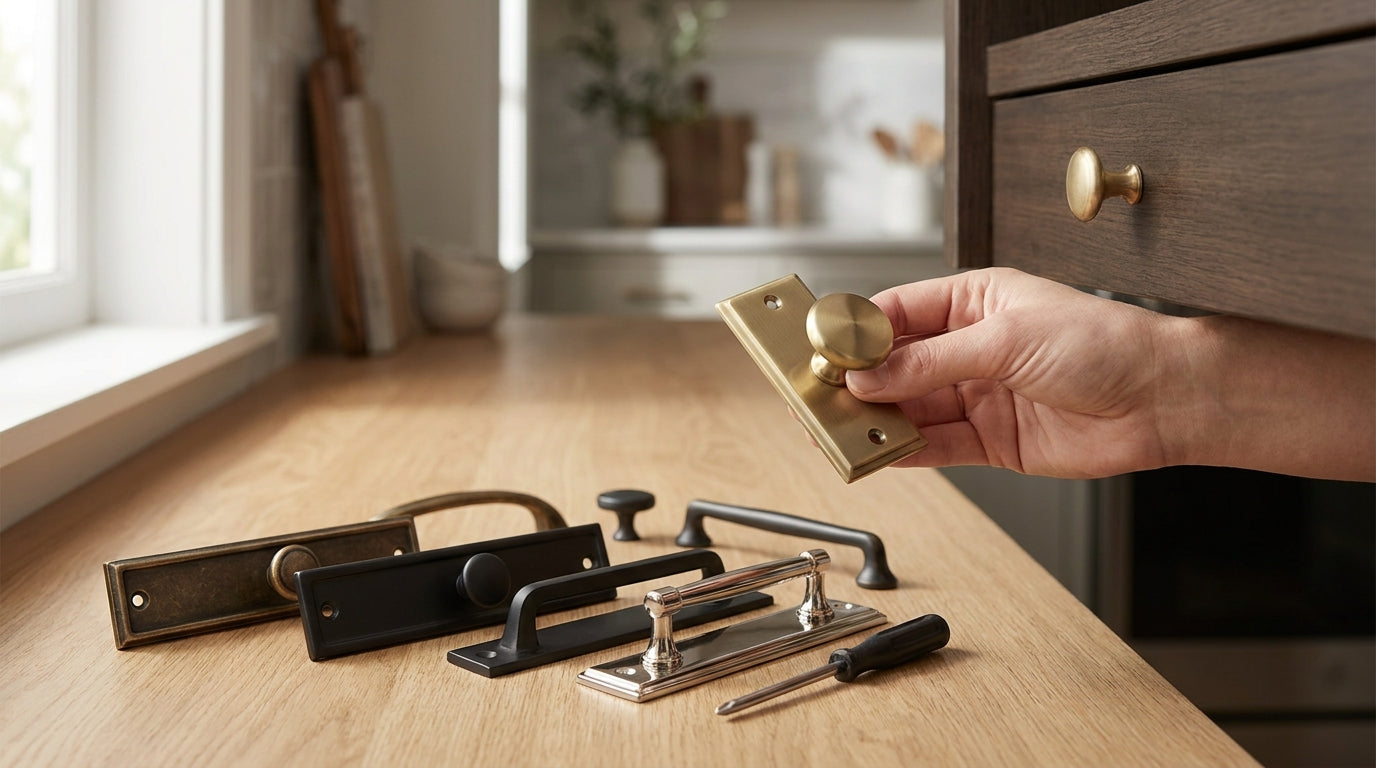 How to use backplates with cabinet hardware