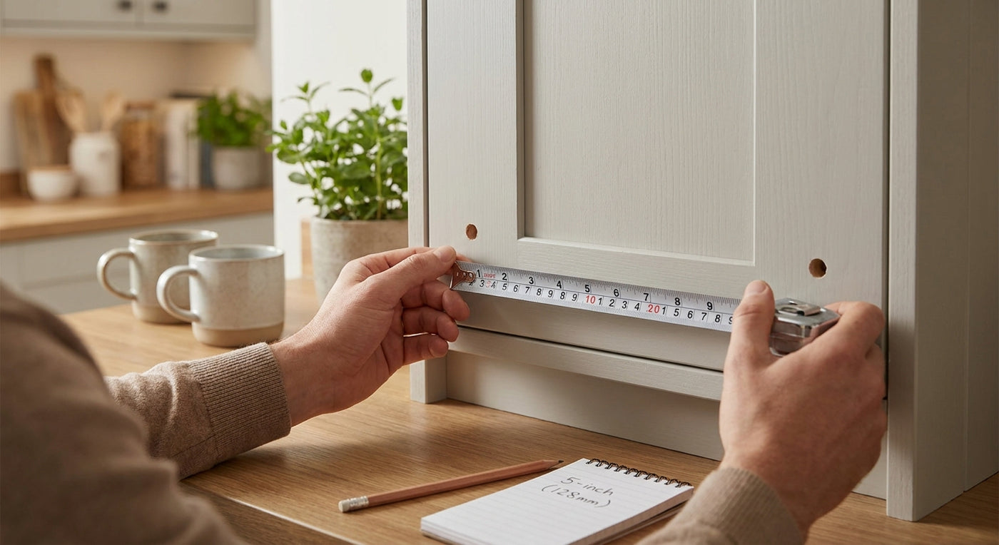 How to measure cabinet pull hole spacing