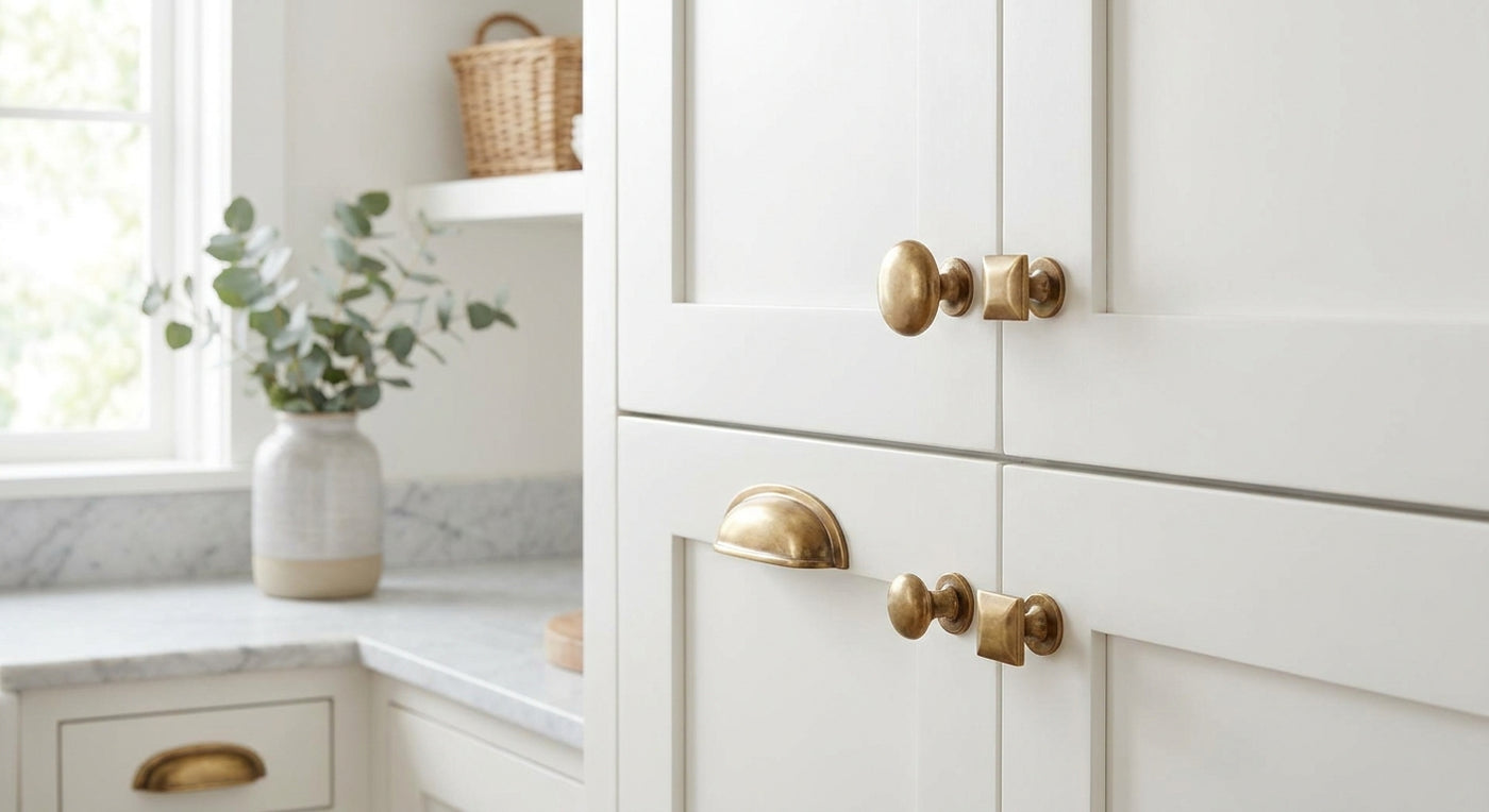 Best unlacquered brass knobs for white cabinets