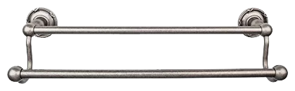 Edwardian Bath 30'' Double Towel Bar - Ribbon Backplate ED11APE Antique Pewter