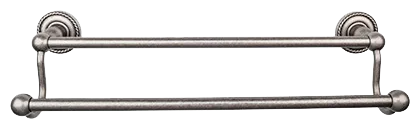 Edwardian Bath 30'' Double Towel Bar - Rope Backplate ED11APF Antique Pewter