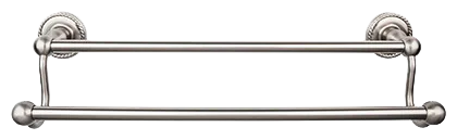 Edwardian Bath 30'' Double Towel Bar - Rope Backplate ED11BSNF Brushed Satin Nickel