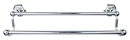 Edwardian Bath 30'' Double Towel Bar - Hex Backplate ED11PCB Polished Chrome
