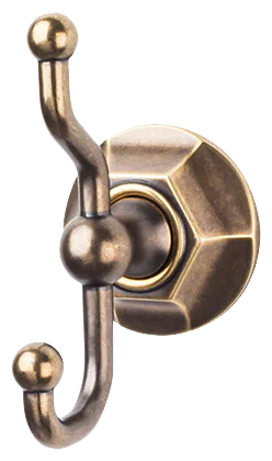 Edwardian Bath Double Hook - Hex Backplate ED2GBZB German Bronze