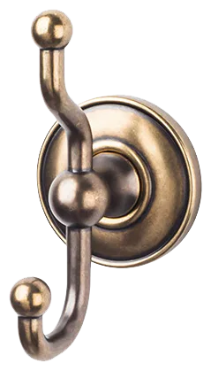 Edwardian Bath Double Hook - Plain Backplate ED2GBZD German Bronze