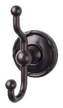 Edwardian Bath Double Hook Ribbon Backplate in Oil Rubbed Bronze ED2ORBE