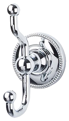 Edwardian Bath Double Hook - Beaded Backplate ED2PCA Polished Chrome
