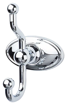 Edwardian Bath Double Hook - Oval Backplate ED2PCC Polished Chrome