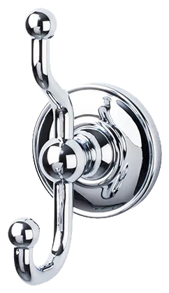 Edwardian Bath Double Hook - Plain Backplate ED2PCD Polished Chrome