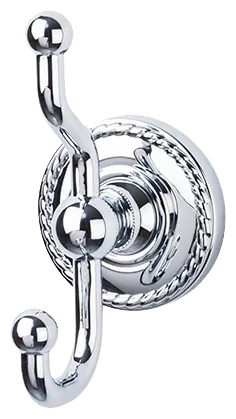 Edwardian Bath Double Hook - Rope Backplate ED2PCF Polished Chrome