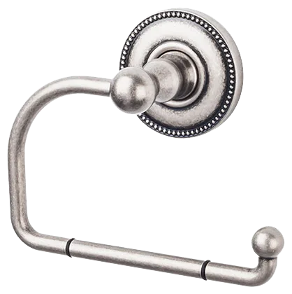 Edwardian Bath Tissue Hook - Beaded Backplate ED4APA Antique Pewter