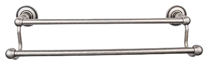 Edwardian Bath 18'' Double Towel Bar - Beaded Backplate ED7APA Antique Pewter