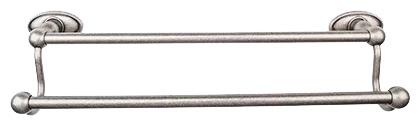 Edwardian Bath 18'' Double Towel Bar - Oval Backplate ED7APC Antique Pewter