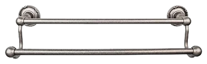 Edwardian Bath 18'' Double Towel Bar - Ribbon Backplate ED7APE Antique Pewter