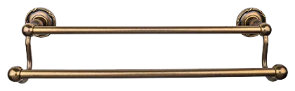 Edwardian Bath 18'' Double Towel Bar - Ribbon Backplate ED7GBZE German Bronze
