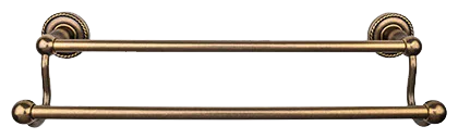 Edwardian Bath 18'' Double Towel Bar - Rope Backplate ED7GBZF German Bronze