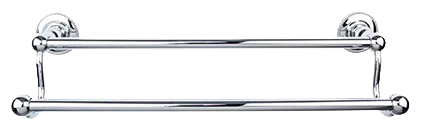 Edwardian Bath 18'' Double Towel Bar - Beaded Backplate ED7PCA Polished Chrome