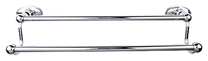 Edwardian Bath 18'' Double Towel Bar - Oval Backplate ED7PCC Polished Chrome