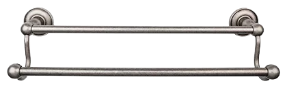 Edwardian Bath 24'' Double Towel Bar - Plain Backplate ED9APD Antique Pewter