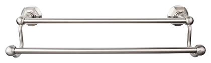 Edwardian Bath 24'' Double Towel Bar - Hex Backplate ED9BSNB Brushed Satin Nickel