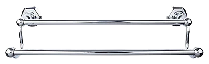 Edwardian Bath 24'' Double Towel Bar - Hex Backplate ED9PCB Polished Chrome